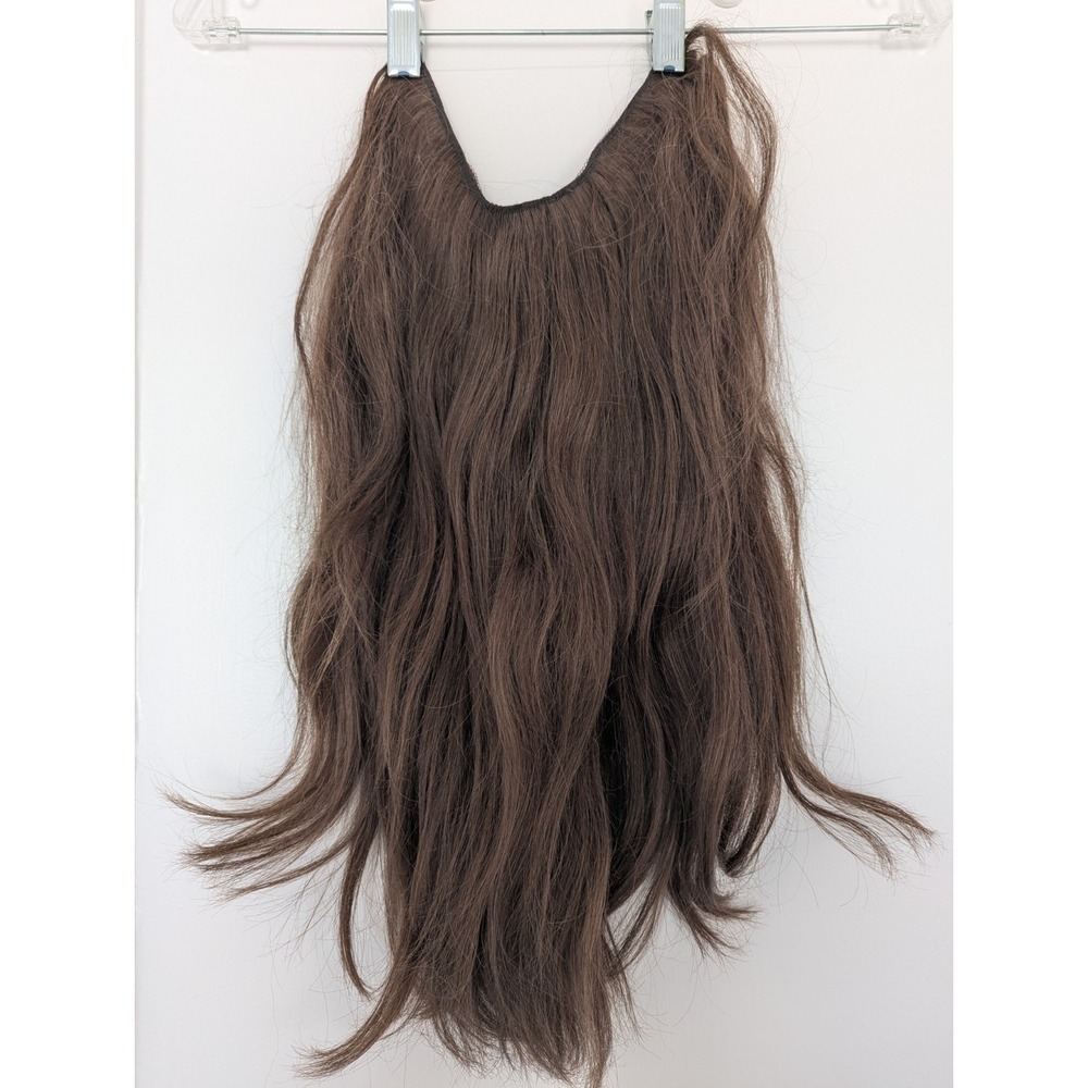 Hidden Crown Halo Hair Extension 18" Real Human Hair Medium Brown #3 Weft Piece
